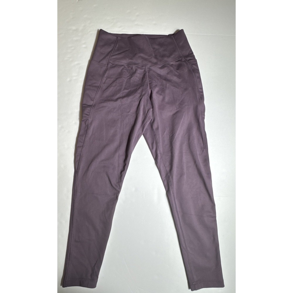 Danskin High Waisted Leggings Mauve Purple Side Pockets‎ Large